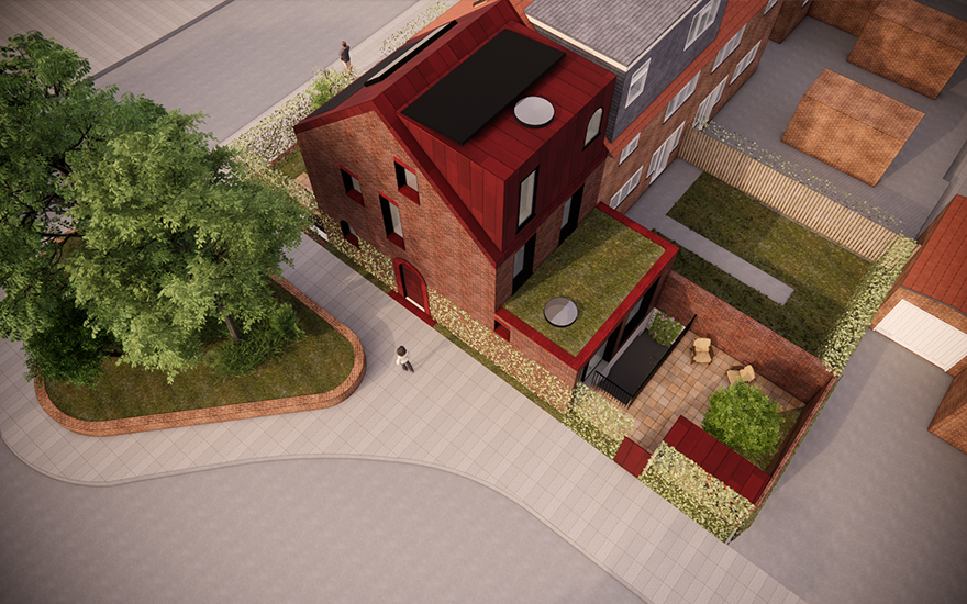 Red Arches House, a new build home in Kensal Rise, North West London, designed to Passivhaus standards