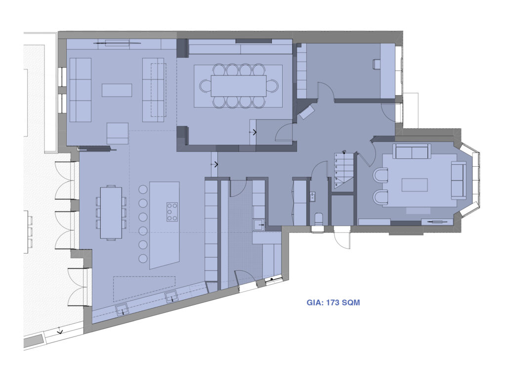 image of Plan showing Gross Internal Area (GIA) of Arches House in West Hampstead, North West London