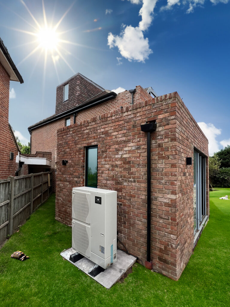 Image of a heat pump installed at our Red Brick House in Willesden, North West London