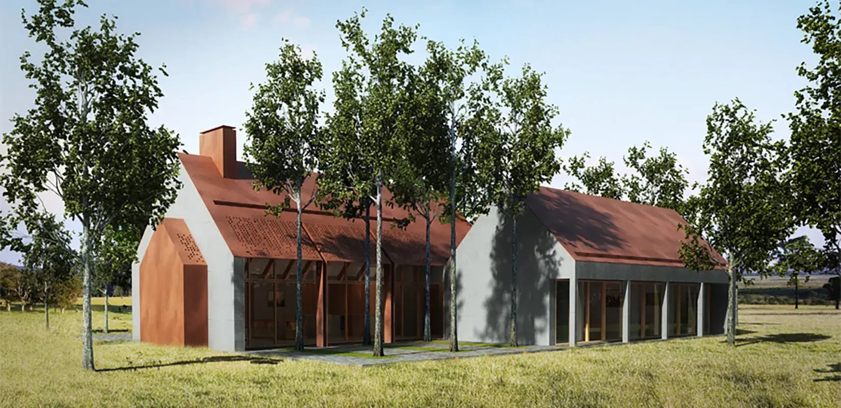 RISE-Design-Studio-Architects-Clogher-Forest-Village-Sustainable-Architecture-2CB-External-View