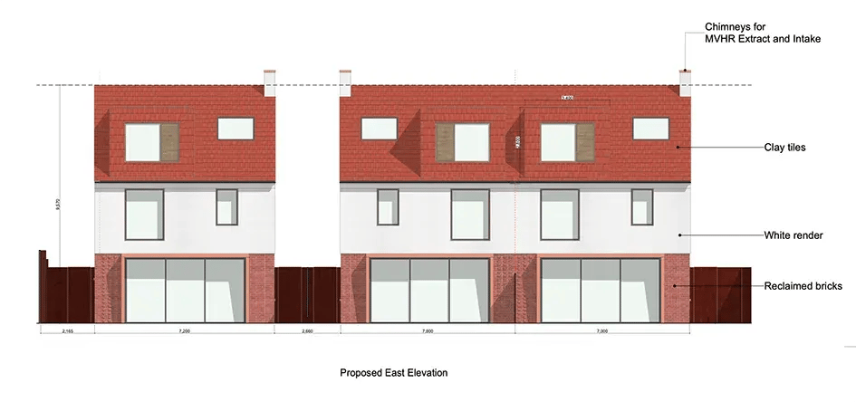 RISE-Design-Studio-Architects-Greenwich-Three-Houses-Backland-Development-Sustainable-Architecture-4DR-01-Front-Elevation