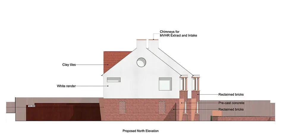 RISE-Design-Studio-Architects-Greenwich-Three-Houses-Backland-Development-Sustainable-Architecture-4DR-02-Side-Elevation