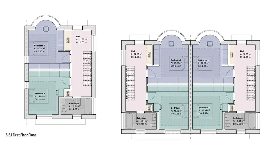 RISE-Design-Studio-Architects-Greenwich-Three-Houses-Backland-Development-Sustainable-Architecture-4DR-04-First-Floor-Plan