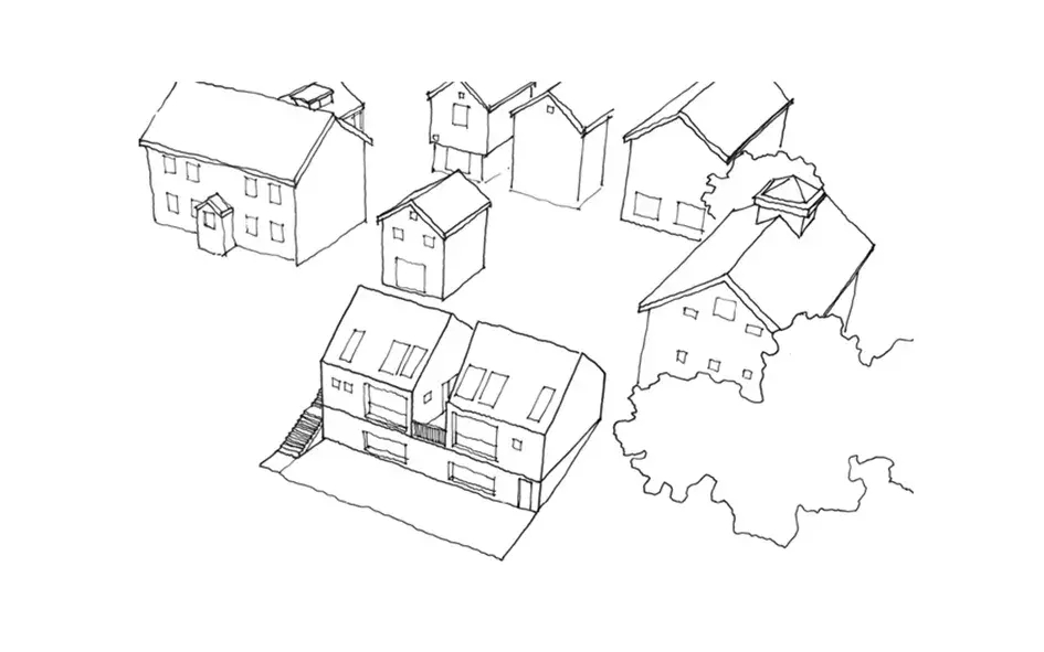 RISE-Design-Studio-Architects-Lake-Kroderen-Yoga-Retreat-DR1-Aerial-View-Sketch