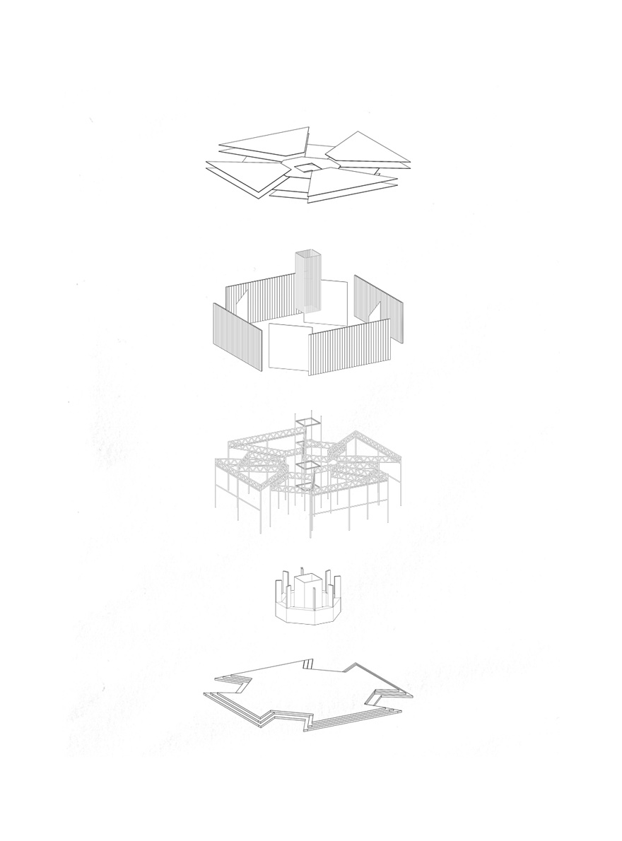 RISE-Design-Studio-Architects-Queens-Park-Community-Pavilion-Plants-Out-Of-Place-3AF-05-Exploded-Axonometric