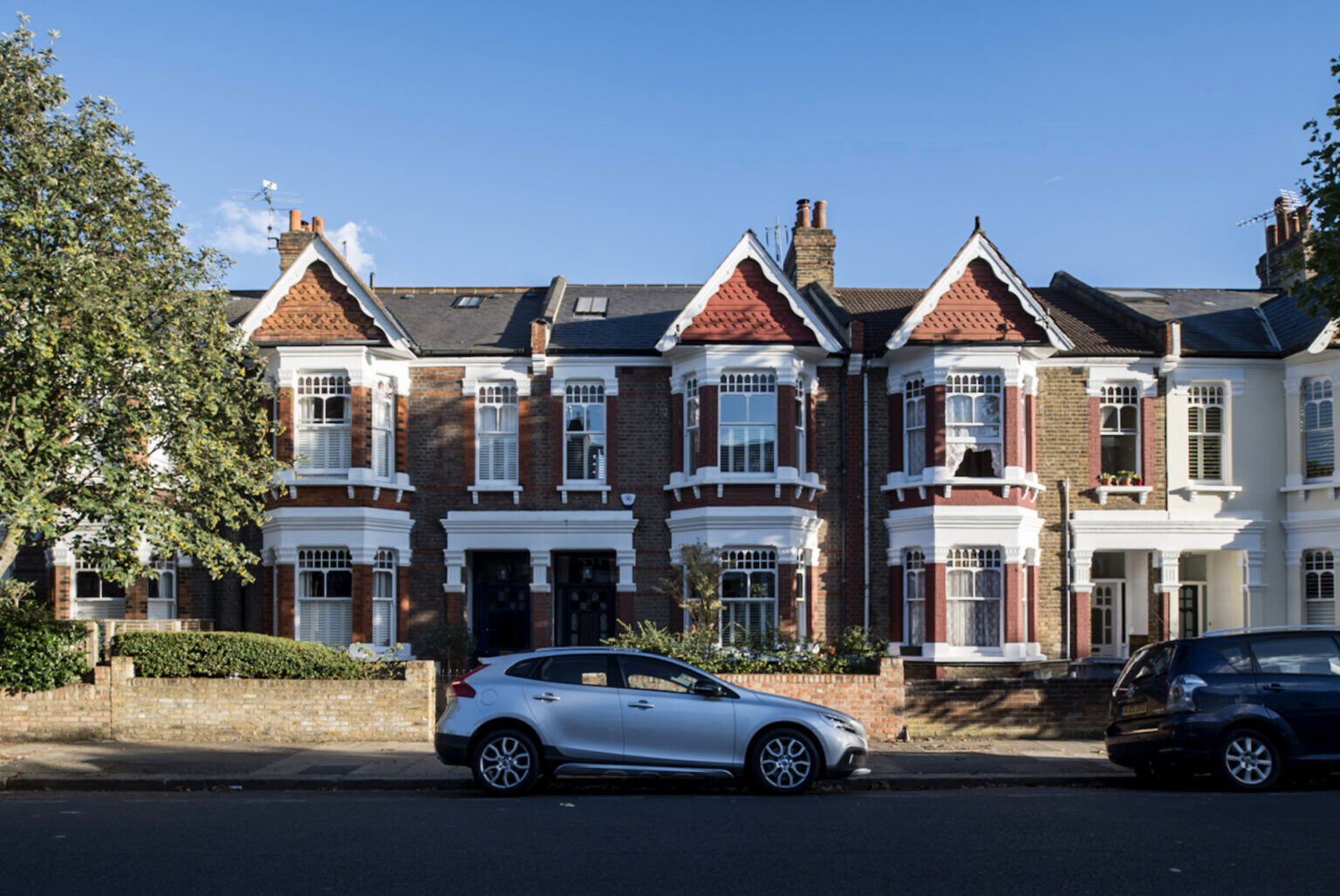 A row of typical Victorian terrace houses in Queen's Park, North West London