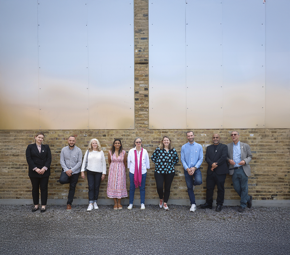 Sally Wilton (Founder of the Lexi Cinema), Alice Lester MBE, Georgia Gould OBE, Councillor Neil Nerva, Cllr. Shama Tatler, CBC London team and RISE Design Studio at the revealing of the Pink Plaque at The Lexi Cinema.