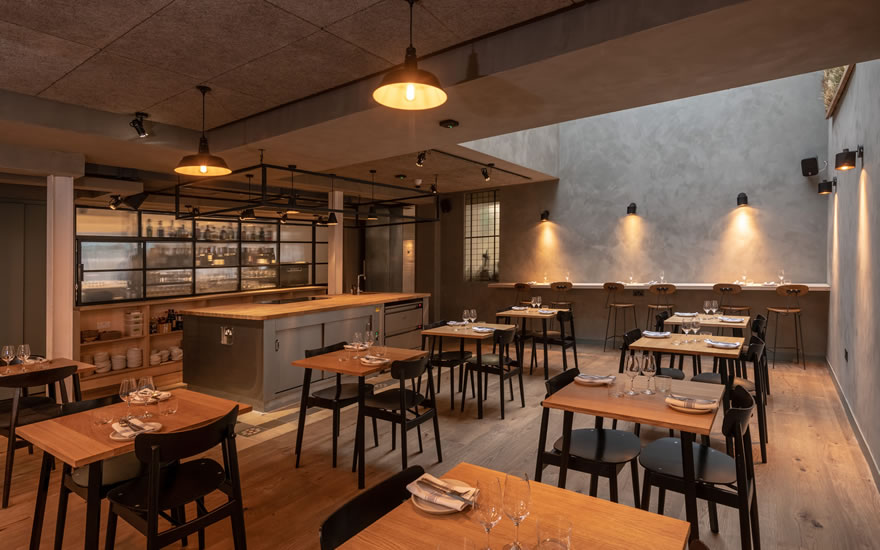 Restaurant architecture at Carousel in London gives intimate dining for twenty people